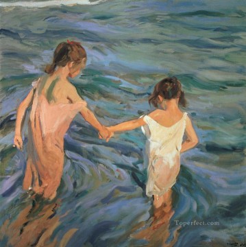 子供 Painting - 海の子供たち ホアキン・ソローリャとバスティダ 印象派